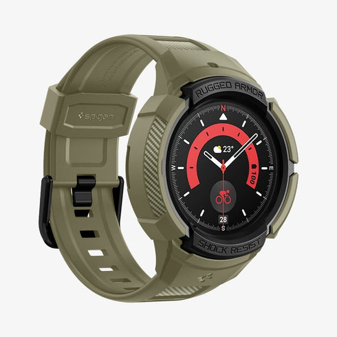 ACS06488 - Galaxy Watch 6 Classic (47mm) Case Rugged Armor Pro in black showing the front